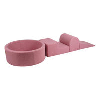 BÄLLEBAD mit Schaumstoff Bausteinen für Kinder, Boucle, Rosa - Rosa, Textil (230/45/30cm) - MeowBaby
