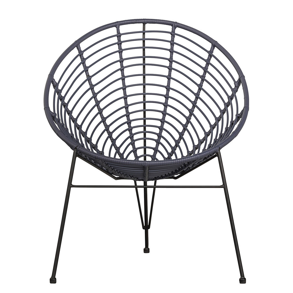 GARTENSESSEL - 2er-Set - Metall / Polyethylen - Blaugrau, Kunststoff/Metall (72/88/81cm) - home24