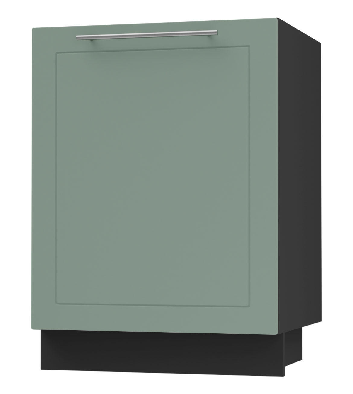 KÜCHENUNTERSCHRANK Kvantum D1D/60 Mint Matt / Schwarz Matt 60 / 50 / 82cm - Schwarz/Mintgrün, Holz/Holzwerkstoff (60/82/50cm) - Feldmann-Wohnen