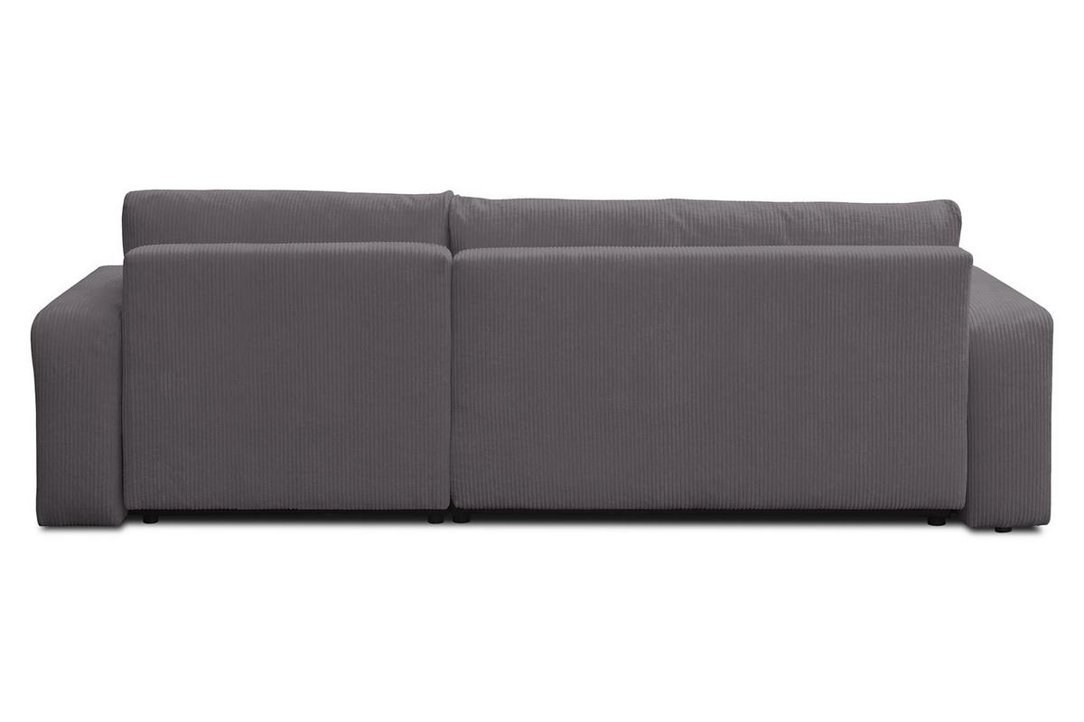 ECKSOFA Luna XL mit Schlaffunktion und Bettkasten Cord-Stoff (Dunkelgrau) - Dunkelgrau, Textil (274/142cm) - VENASI MÖBEL