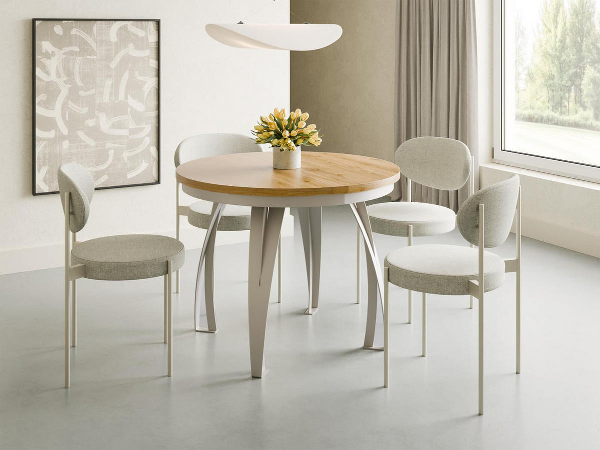 ESSTISCH ausziehbar Ø 100 LUGOS Eiche craft - Braun, Holzwerkstoff (100/100/77cm) - Compleo24