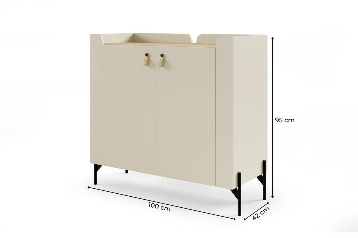 KOMMODE SOVI 07 100 / 95 / 42 cm in Macadamia / Eiche Mavelie - Eichefarben/Beige, Holzwerkstoff (100/95/42cm) - Deine Möbel 24