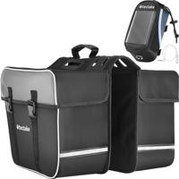 FAHRRADTASCHE Georg mit Fahrradrahmentasche ,wasserabweisend und robust,schwarz/blau - Blau/Schwarz, Textil (10/10.5/20.5cm) - tectake