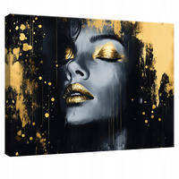LEINWANDBILD Abstrakt Frau Schwarz Modern 100x70 - Multicolor, Holzwerkstoff (100/70cm) - Wallarena