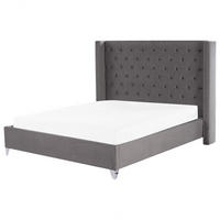 POLSTERBETT 180/200cm Grau Lubbon - Grau, Textil (180/200cm) - Beliani