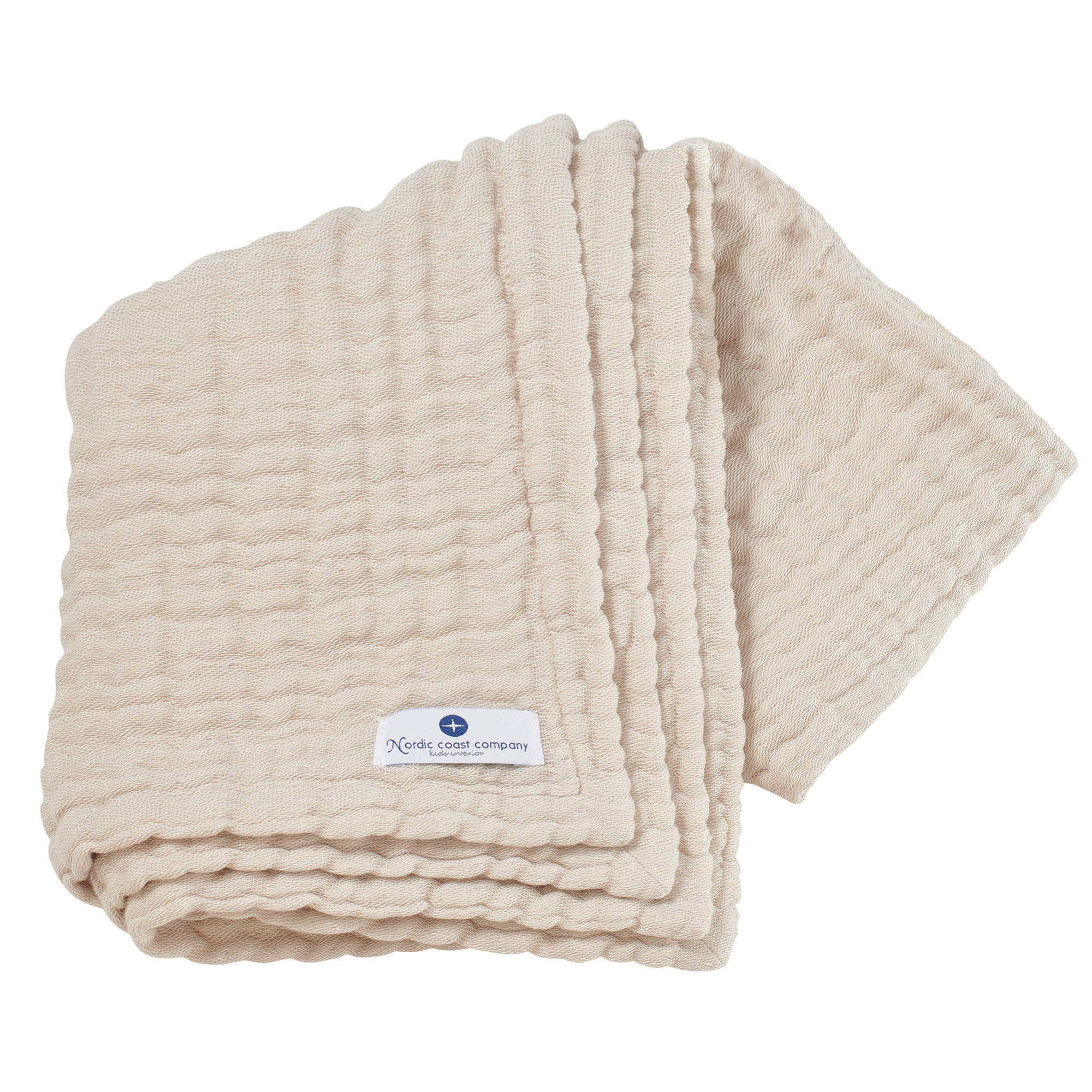 MUSSELINDECKE Natur Weiß - Naturfarben, Textil (80/80cm) - nordic coast company