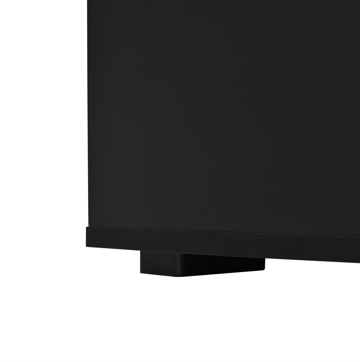 COUCHTISCH aus Spanplatte 95x45x35 cm in Schwarz mit LED & 2 Schubladen - Schwarz, Holzwerkstoff (95/45/35cm) - Modfu