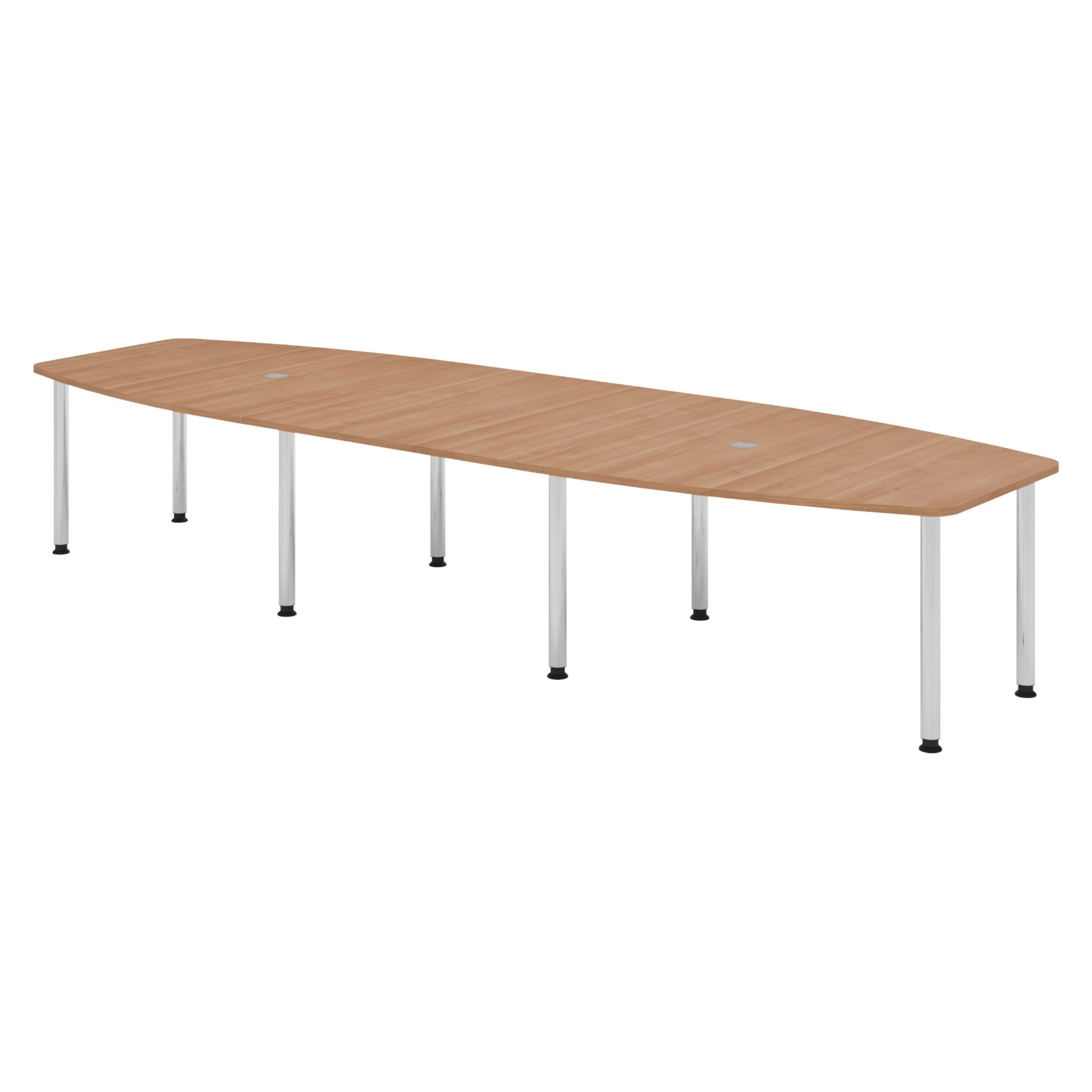 bümö Konferenztisch Nussbaum, Chrom 400x74x130 cm