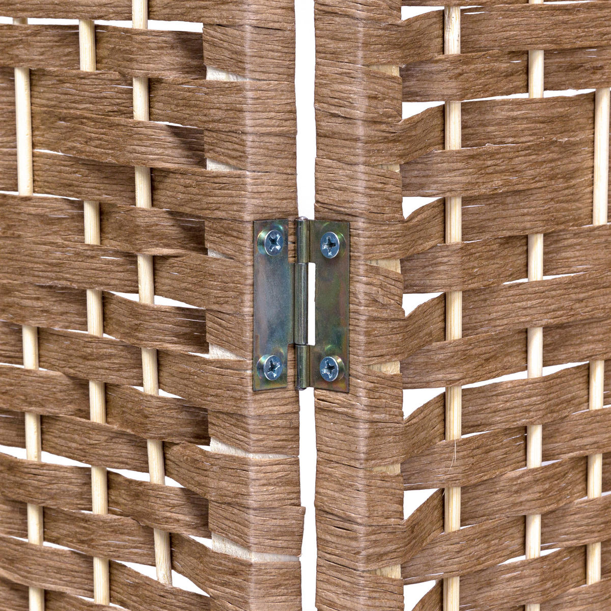 PARAVENT 4teilig - Hellbraun, Holz/Papier (180/179/2cm) - Relaxdays