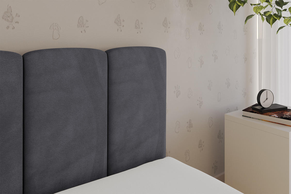 EINZELLBETT Jugendbett mit Bettkasten und Matratze H3/H4, Rechts - DEXY 80x200 Dunkelgrau - Titanfarben, Holzwerkstoff/Textil (80/200cm) - ALTDECOR