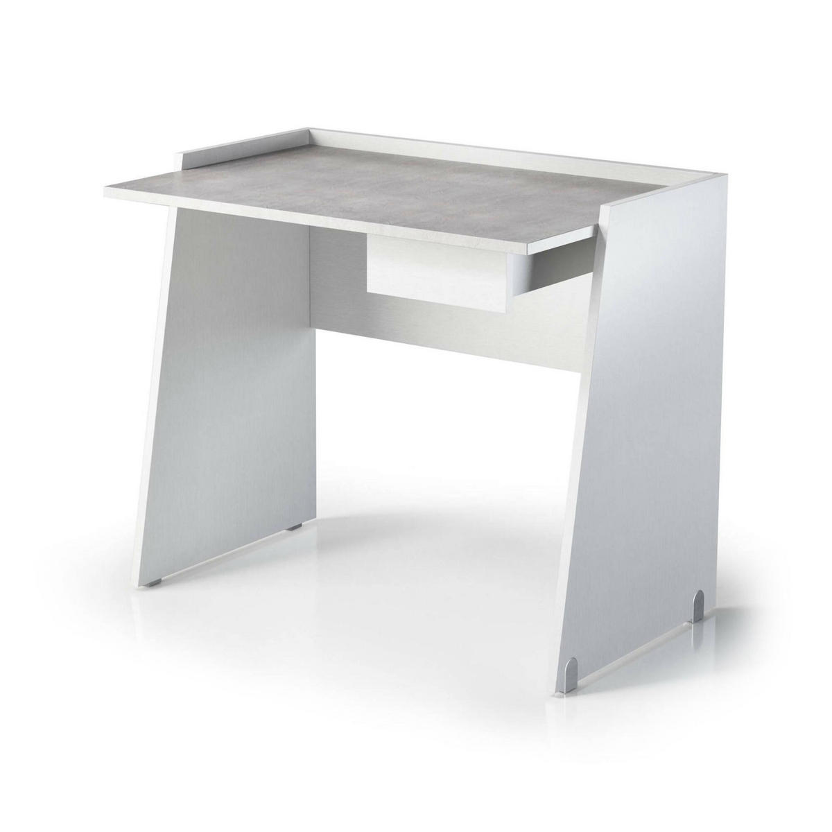 SCHREIBTISCH Weiß, Zement 60/90/80 cm - Weiß/Grau, Holzwerkstoff (60/90/80cm) - DMORA