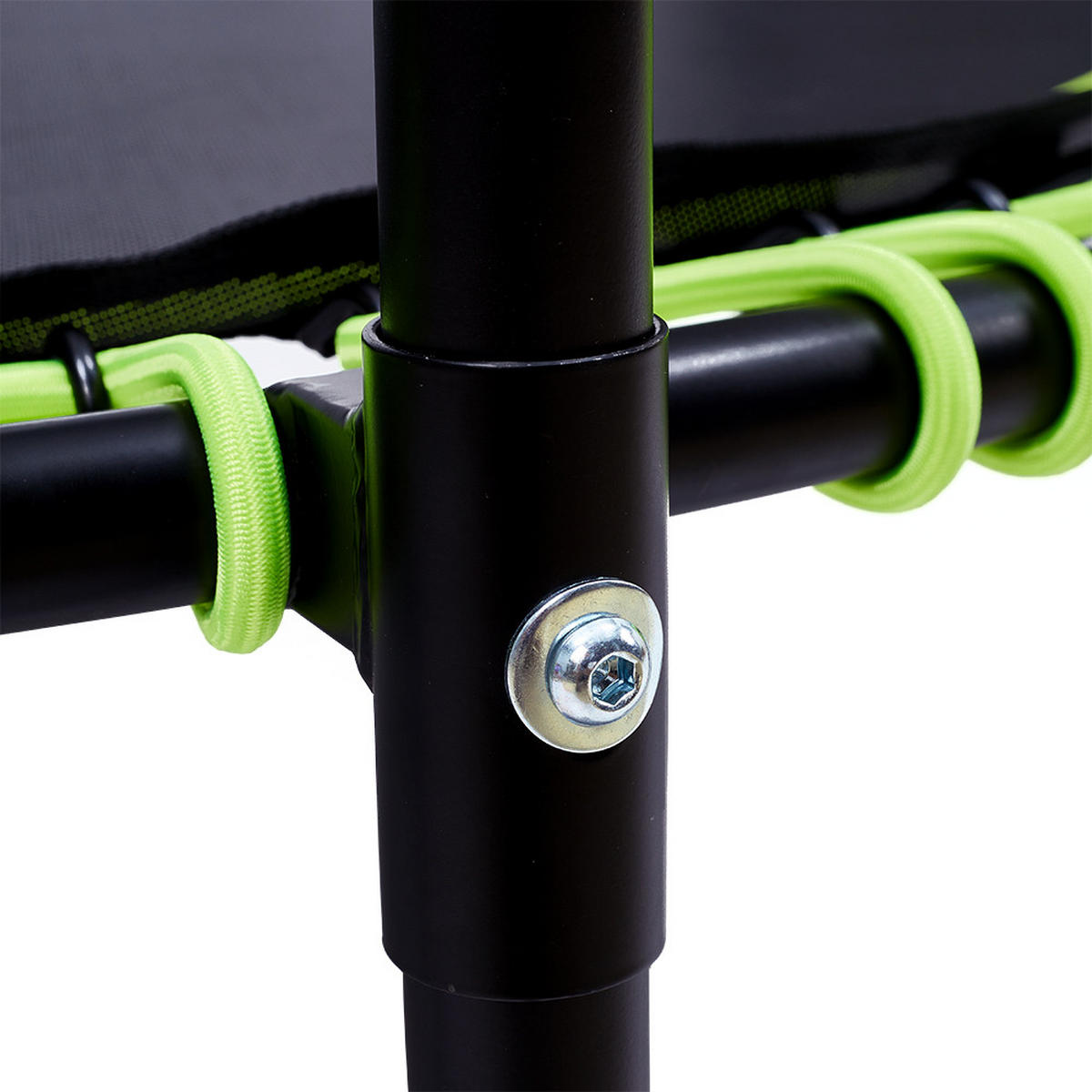 48-ZOLL-RUNDTRAMPOLIN mit Bungee-Seilen und verstellbarem T-Griff Faltbar aus Stahl Oxford-Gewebe Gummiseil in Schwarz Grün 122 x 122 Tx 123 cm - Grün, Metall (122/122cm) - Livingandhome