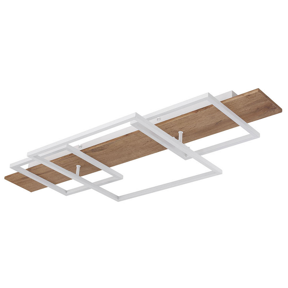 LED DECKENLEUCHTE Metall Holzoptik Braun - Weiß, Metall (95/40/10cm) - Globo Lighting