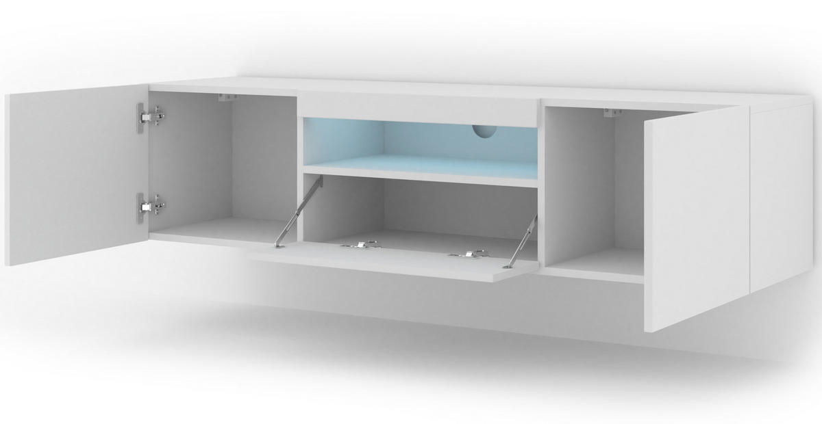 TV LOWBOARD Weiß 150/42/37 - Weiß, Holzwerkstoff (150/42/37cm) - RAUMHIRSCH FURNITURE