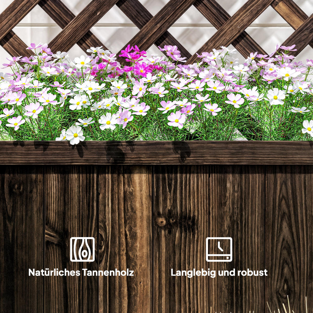 PFLANZENKASTEN, Braun - Braun, Holz (31.5/149.5/72.5cm) - Outsunny