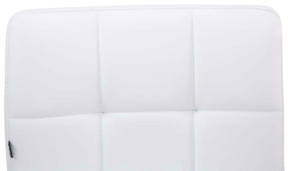 DREHSTUHL 4er Set Lederlook weiß - Chromfarben/Weiß, Textil/Metall (44/74/49cm) - CLP
