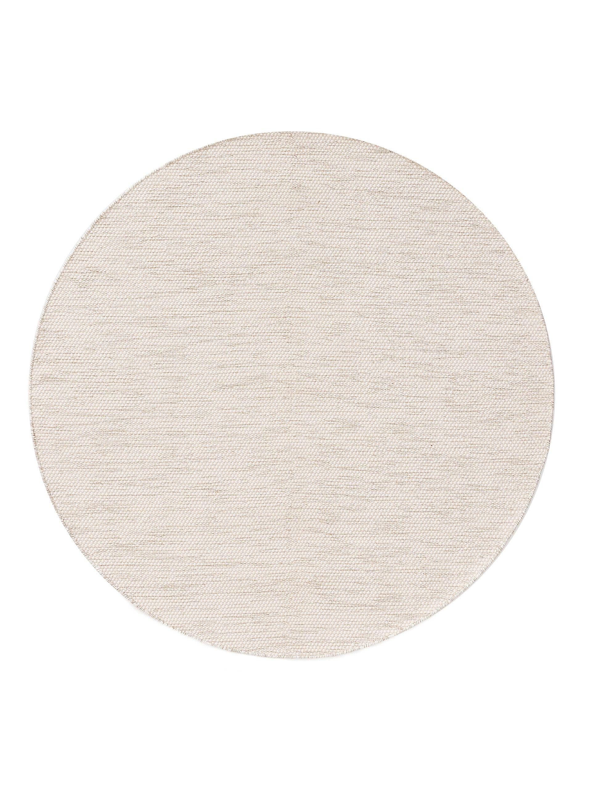 BAUMWOLLTEPPICH Ron handgewebt ø 160 cm rund - Creme, Naturmaterialien/Textil (160/160cm) - benuta
