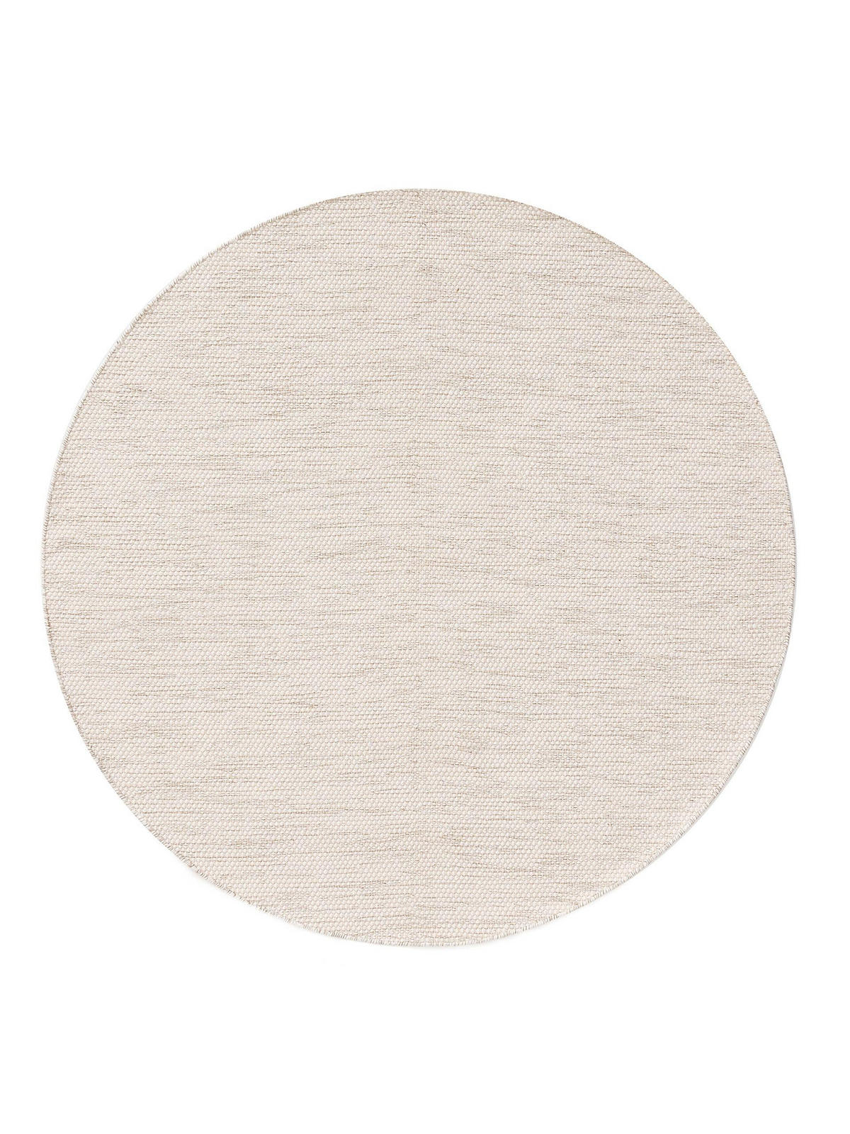 BAUMWOLLTEPPICH Ron handgewebt ø 120 cm rund - Creme, Naturmaterialien/Textil (120/120cm) - benuta
