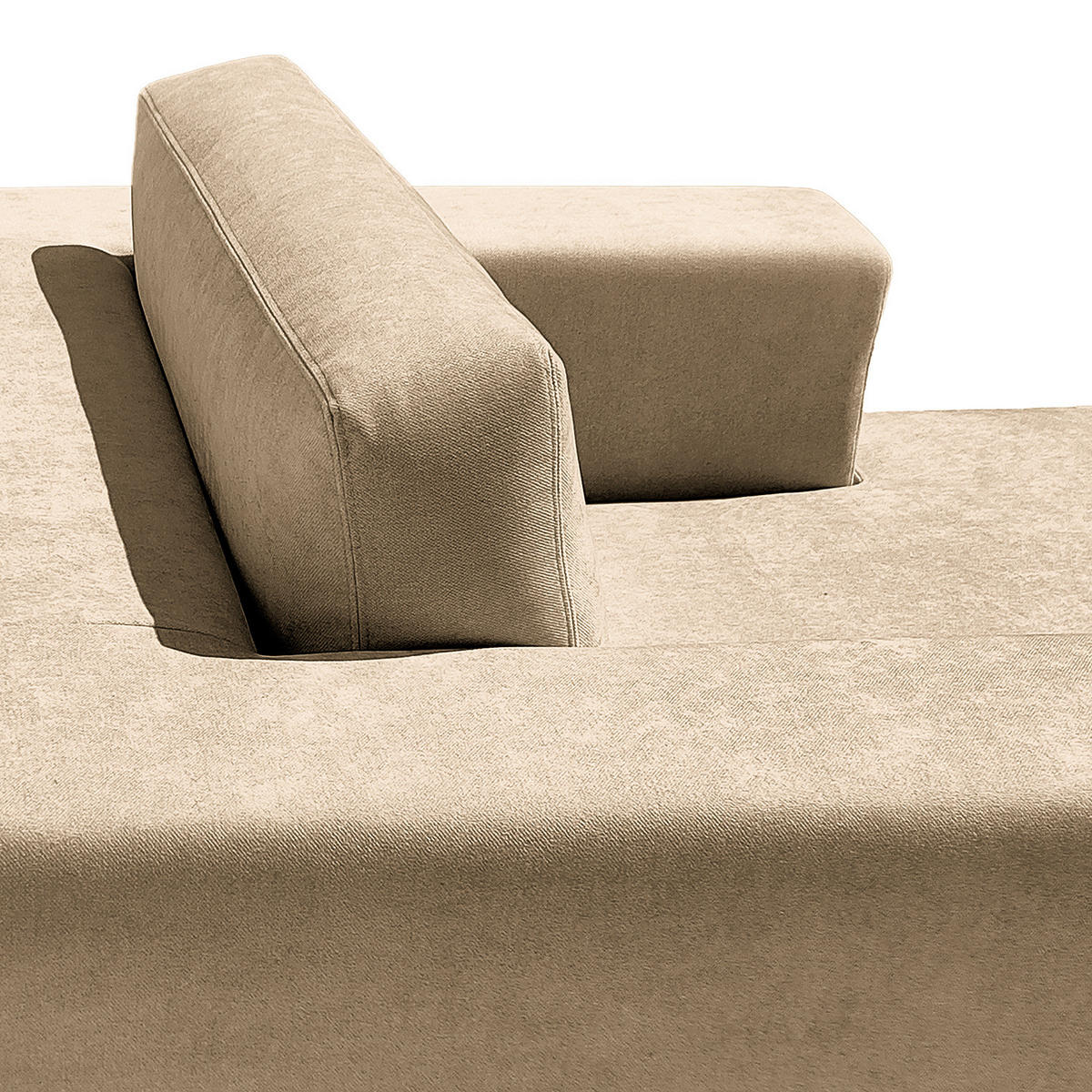 XXL-SESSEL mit Wechselbezug - Webstoff - Beige/Schwarz, Holz/Wellpappe (125/63/160cm) - home24