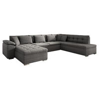 WOHNLANDSCHAFT Niko Bis, Seite: Links - Grau, Holz/Textil (348/76/205cm) - MIRJAN24