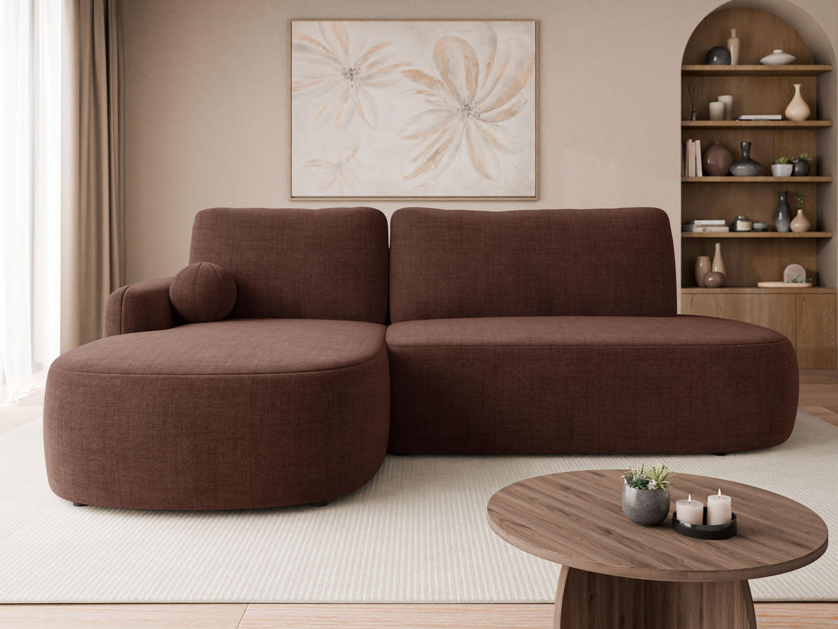 COLTAR Loridu O Premium, Stanga - culoare lemn de nuc/negru, material plastic/material textil (274/174cm) - MIRJAN24