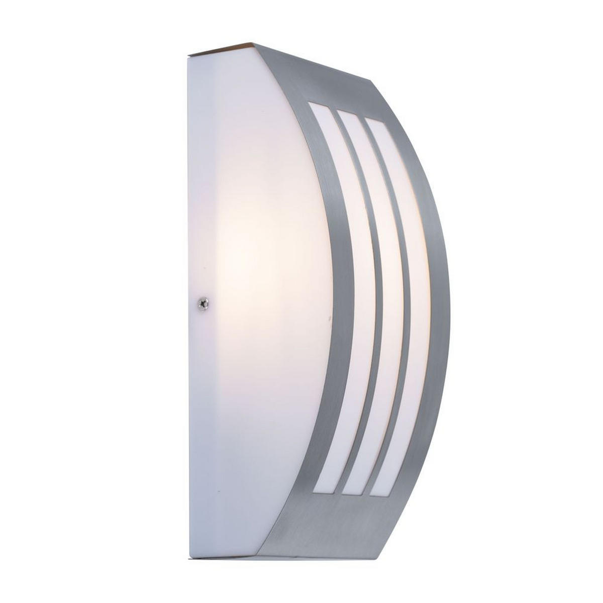 LED AUSSEN-WANDLEUCHTE Edelstahl Silber - Silberfarben, Metall (25/9/25cm)