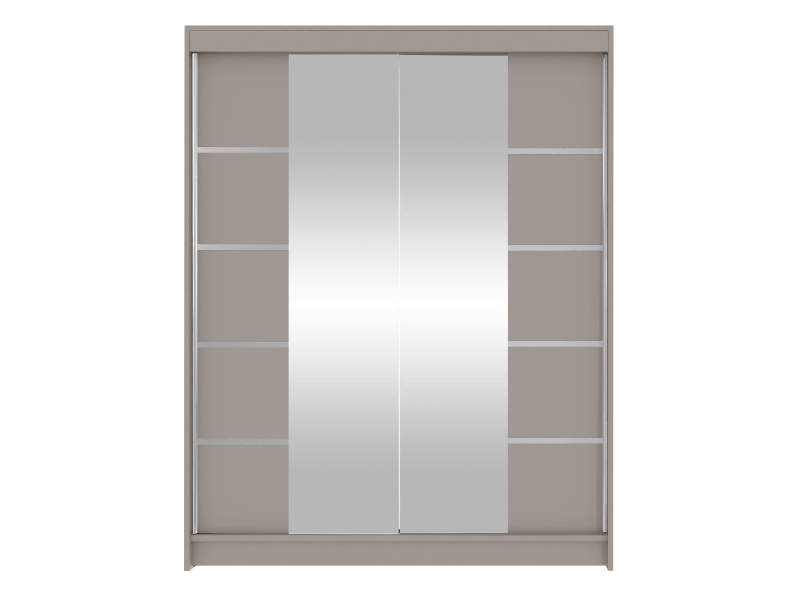 SCHWEBETÜRENSCHRANK Camino V - Kaschmir/Silberfarben, Holzwerkstoff/Metall (150/200/58cm) - MIRJAN24