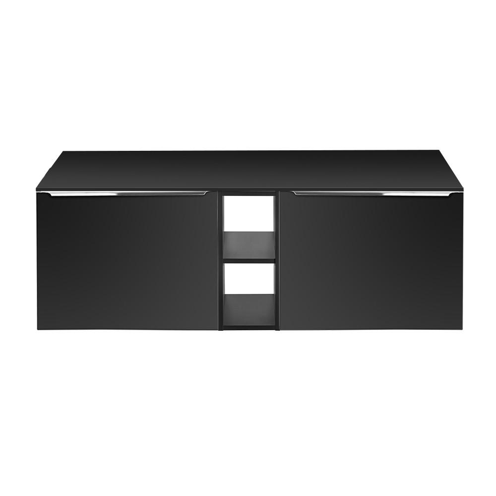 DOPPELWASCHTISCH Puebla-56 - Schwarz, Holzwerkstoff (140/49/46cm) - Lomado