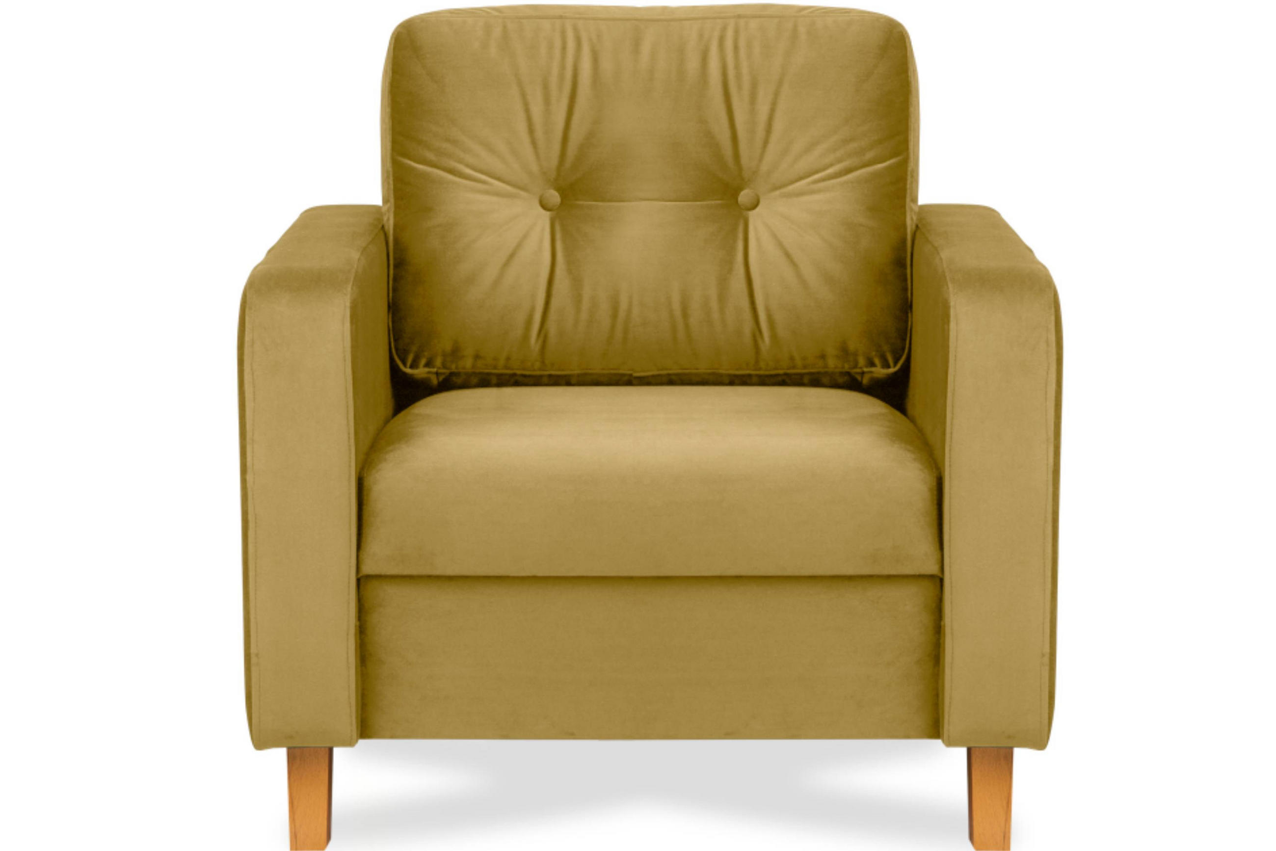 SESSEL ERISO mit Armlehnen und angenehmer Stoff zum Anfassen, Velour-Stoff, honig - Braun/Honig, Textil (80/75/75cm) - KONSIMO®