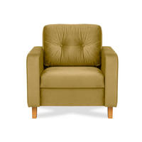 SESSEL ERISO mit Armlehnen und angenehmer Stoff zum Anfassen, Velour-Stoff, honig - Braun/Honig, Textil (80/75/75cm) - KONSIMO®