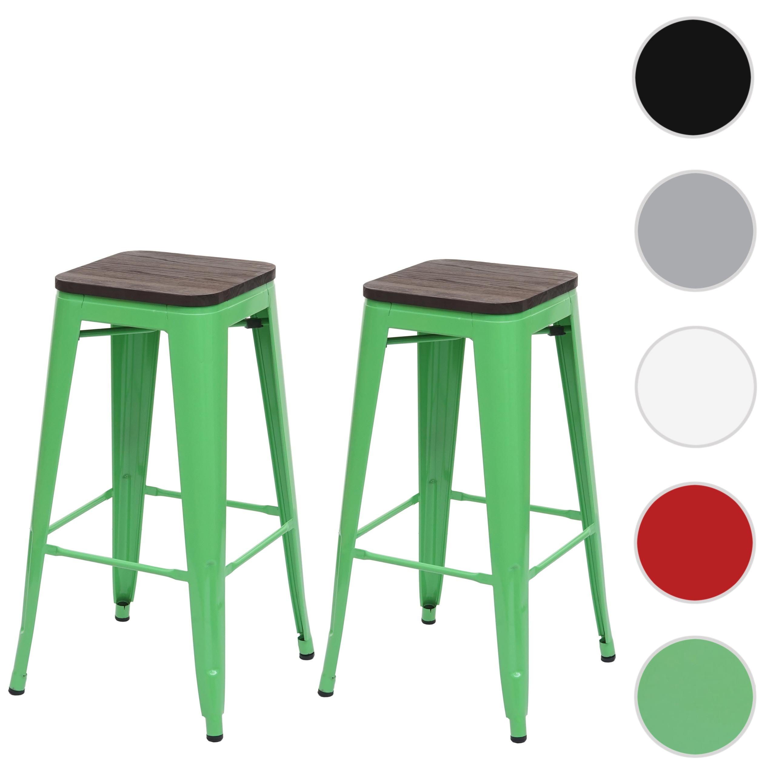 BARHOCKER Grün 2er-Set - Grün, Holz (42/76/42cm) - MCW