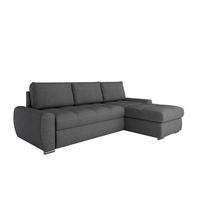 ECKSCHLAFSOFA Lunar Schlafsofa mit Bettkasten, Dunkelgrau - Dunkelgrau, Holz (237/166cm) - Panda Möbel
