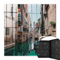 SCHLÜSSELBOX Schwarz 30x30 cm- Türöffnung nach rechts - Venezianischer Kanal - Braun, Metall (30/30/5cm) - TULUP