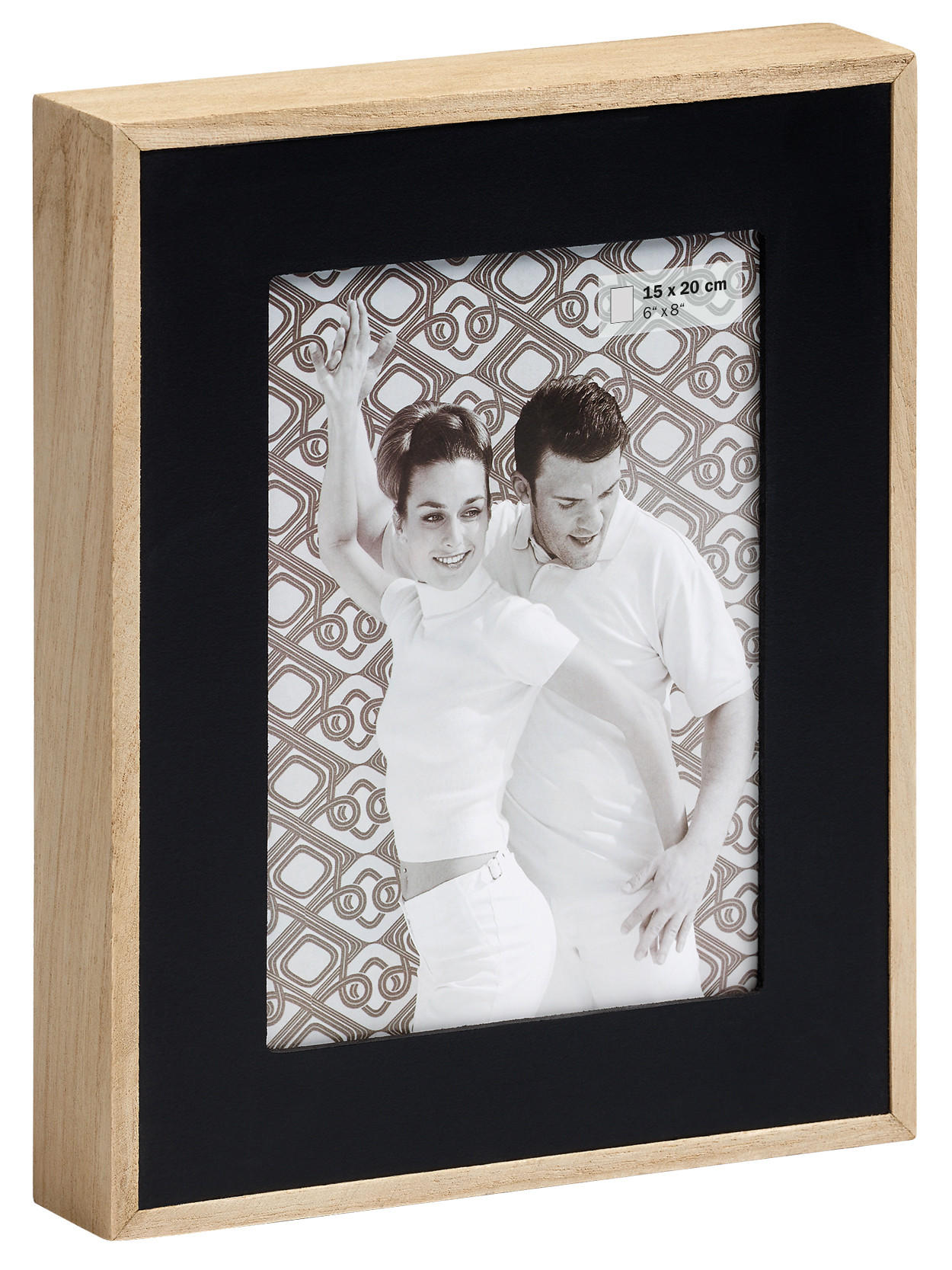 BILDERRAHMMEN DoublePortraitrahmen, 15x20 cm, natur/schwarz - Schwarz, Holzwerkstoff (23/28/4cm) - EMIX24