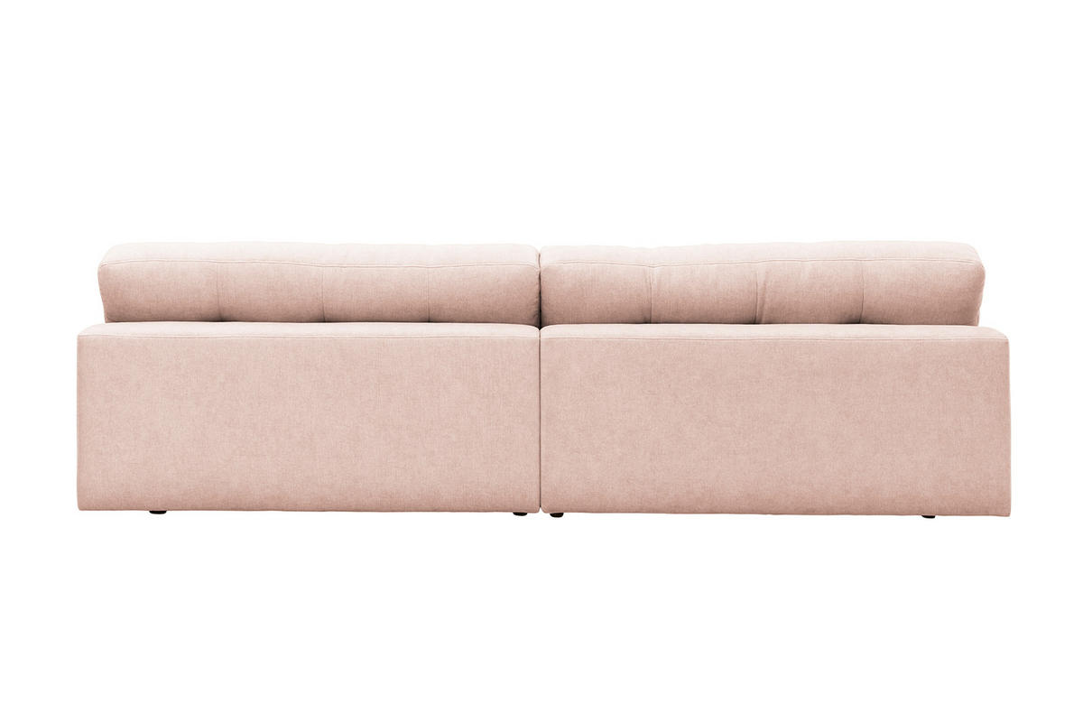 SOFA MOZZA Pink Webstoff - Pink/Schwarz, Kunststoff/Textil (298/83/123cm) - KAWOLA