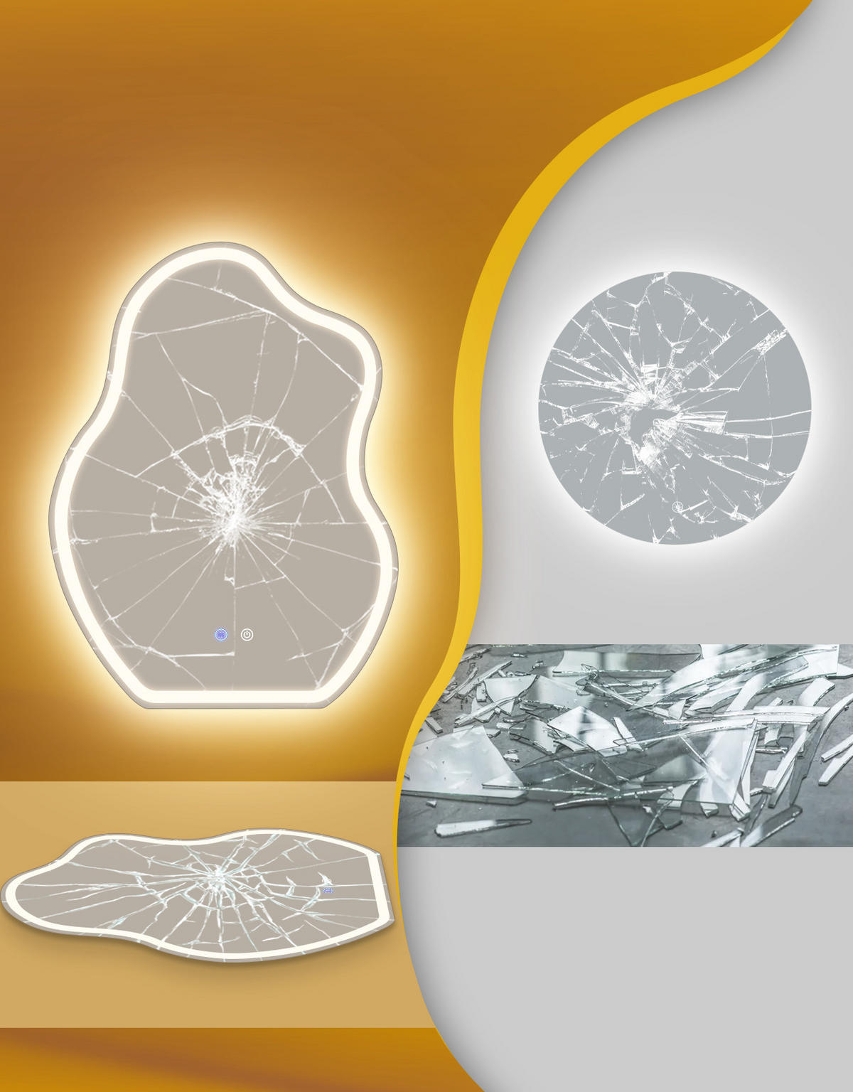 LED BADEZIMMERSPIEGEL 3.4/60/80cm - Weiß, Glas (3.4/80/60cm) - Nettlife