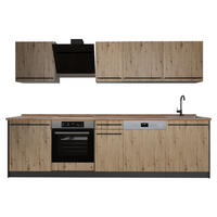 KÜCHENZEILE R-Line, Artisan-Eiche/Anthrazit, 280 cm Arbeitsplatte Goldkraft Eiche - Anthrazit/Eiche Artisan, Holzwerkstoff (280/206.8/60cm) - Vicco