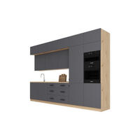 KÜCHENZEILE 360 cm - Nexa K50-G360 - in Grau / Matt - Schwarz/Grau, Holz/Metall (360/212/582cm) - ROYAL24_MARKT