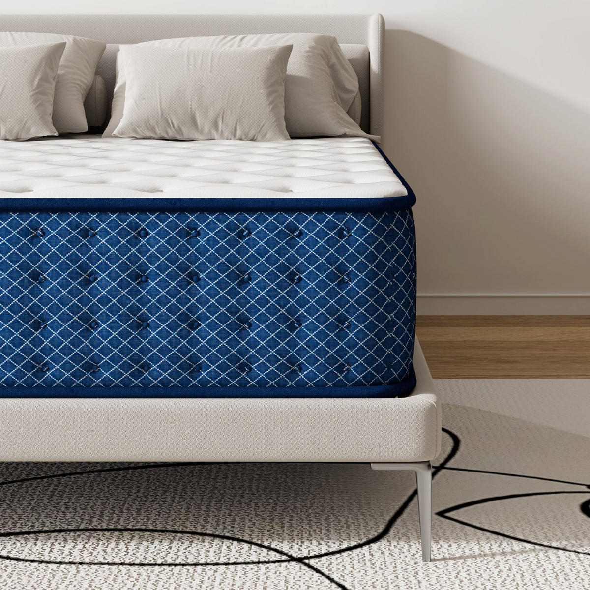 MATRATZE komfortabel, 90/190 cm, Höhe ca.: 28 cm, mittelfest, 7 Komfortzonen, beidseitig verwendbar - Weiß, Textil (90/190cm) - TEENO