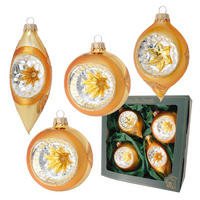 CHRISTBAUMKUGELN Reflexsortiment Goldfarbig 10cm (Glas / 4 Stk.) - Goldfarben, Glas (7/10/7cm)