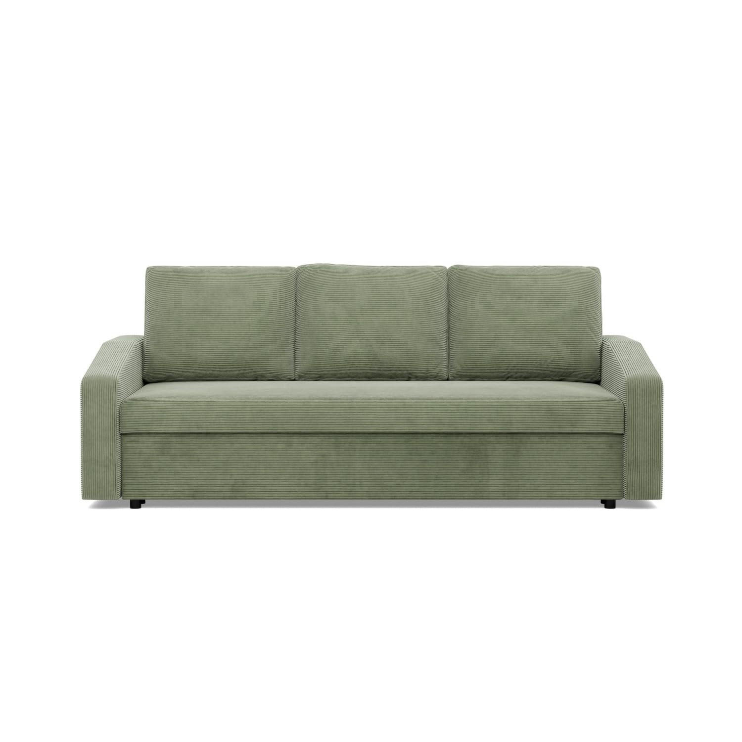 SOFA 3-SITZER MIT SCHLAFFUNKTION NEO, Cord - Grün - Grün, Textil (220/92/92cm) - Mebligo