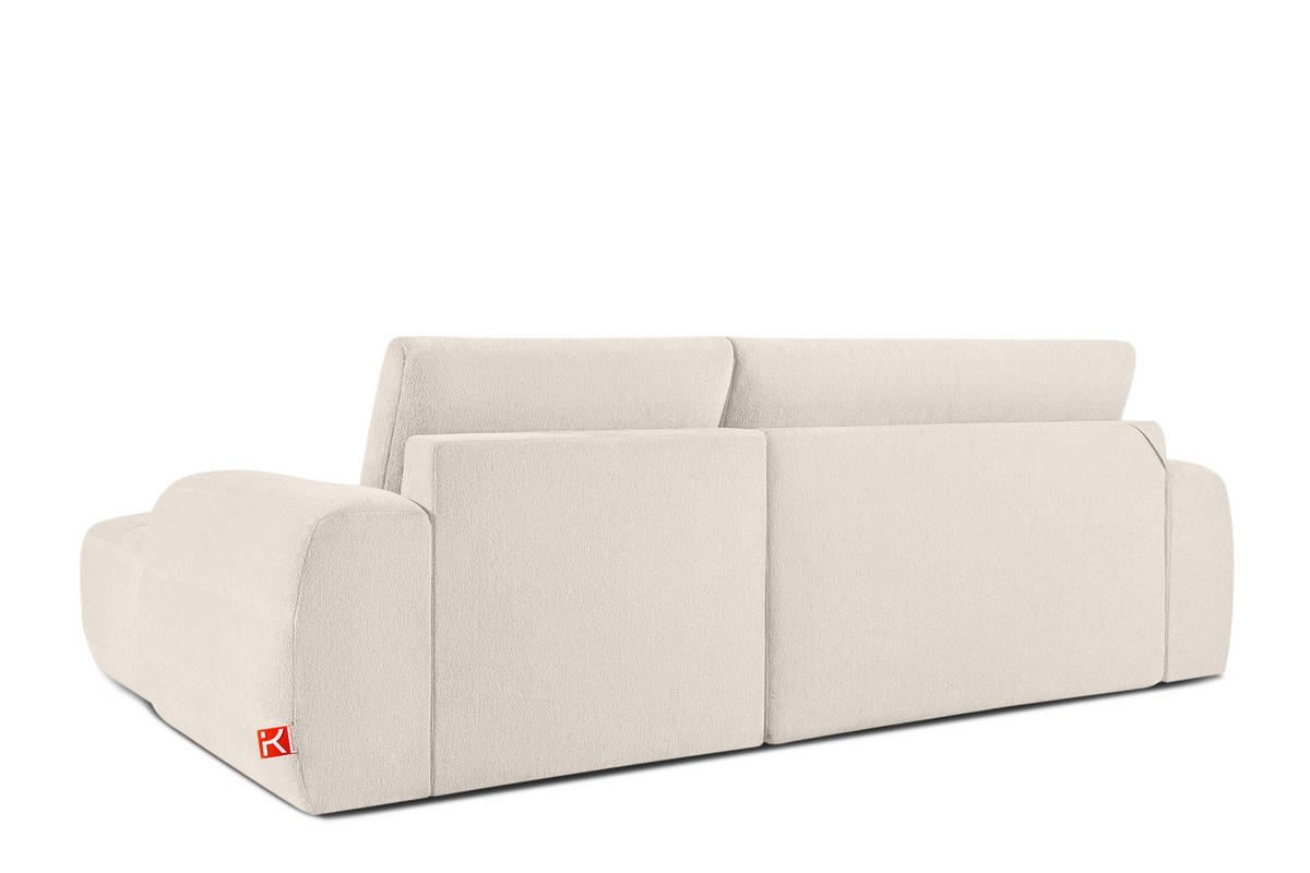 ECKSOFA RECHTS BLUME, Ecru - Ecru, Holz/Holzwerkstoff (271/164cm) - KONSIMO®