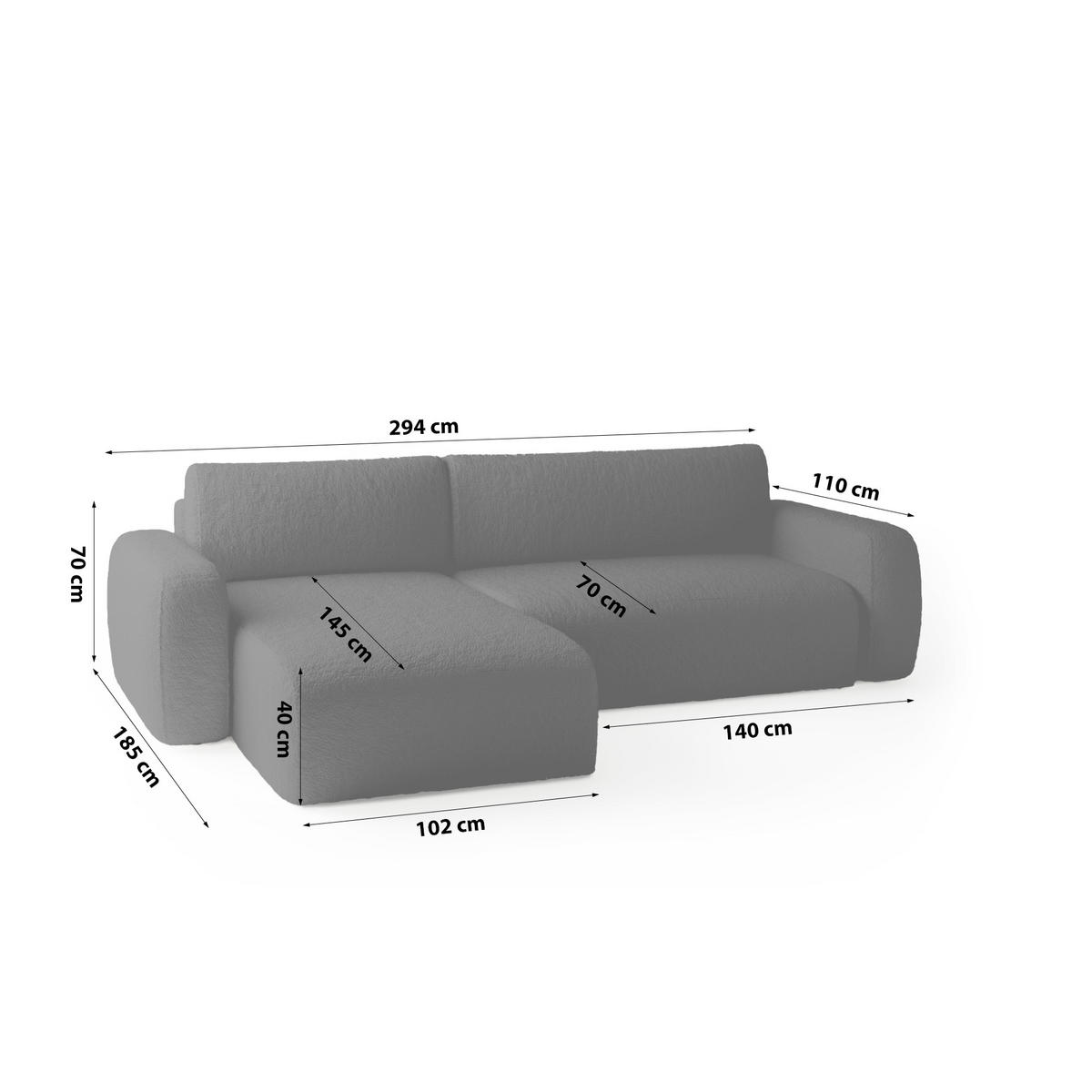 ECKSOFA Eckcouch Varde Universelle Schwarz - Schwarz, Textil (294/185cm) - Fedve