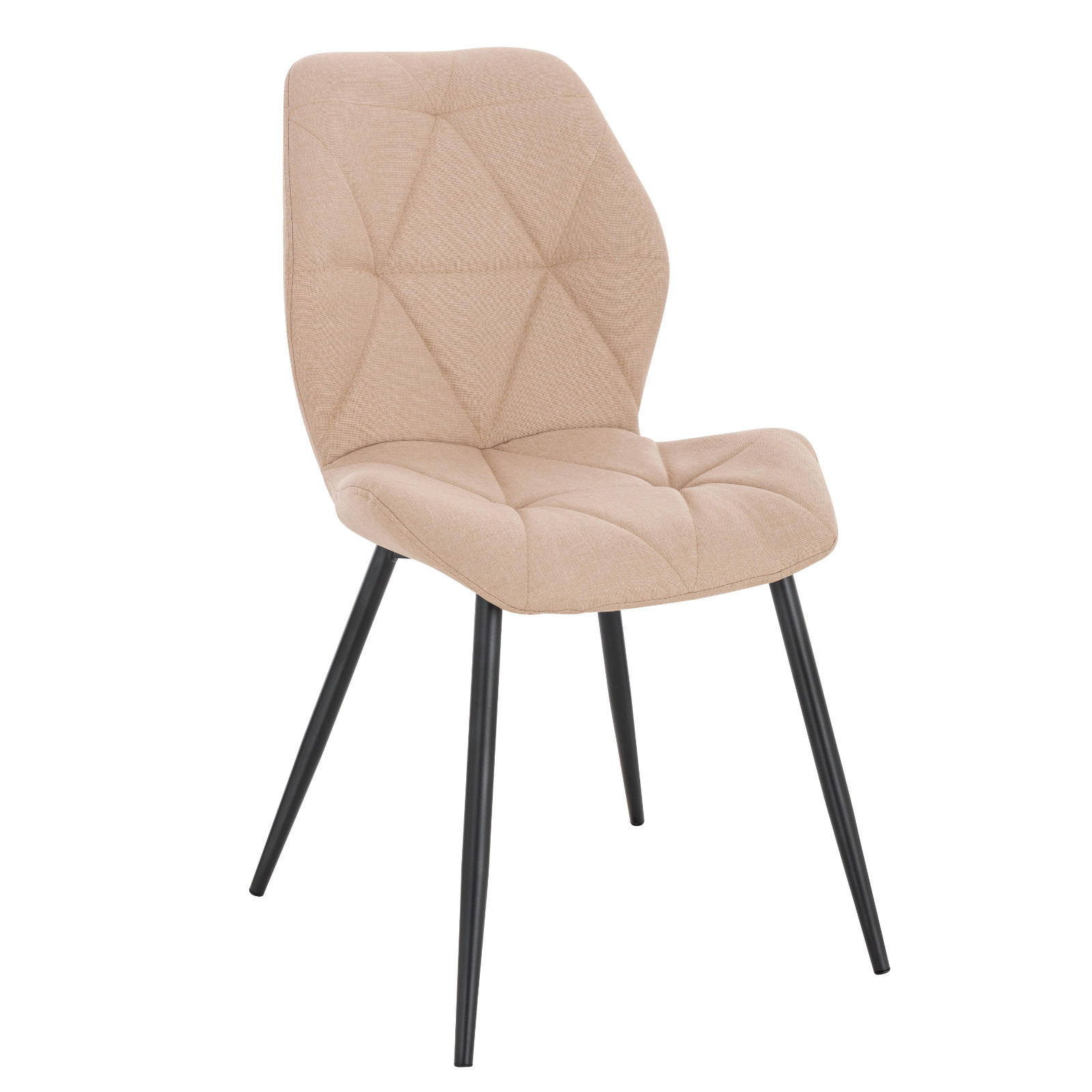ESSZIMMERSTUHL JAMIE 2er Set Stoff Beige - Hellrosa/Beige, Textil (47/84/48cm) - SVITA