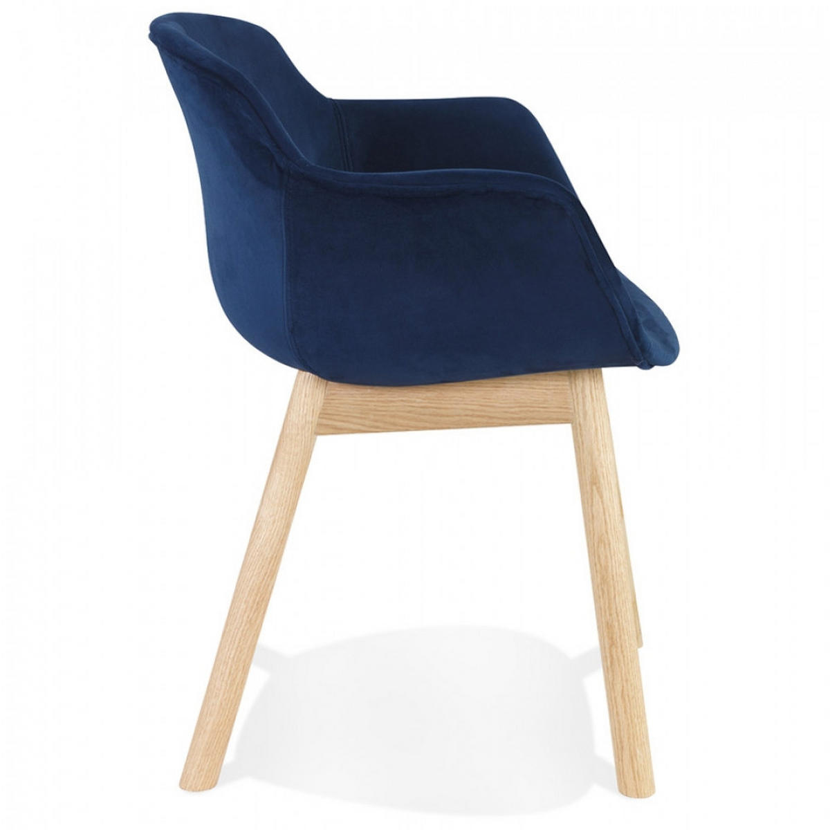 STUHL mit armlehnen Blau 59x80x54cm - Blau/Eichefarben, Holz/Textil (59/80/54cm) - AlterEgo