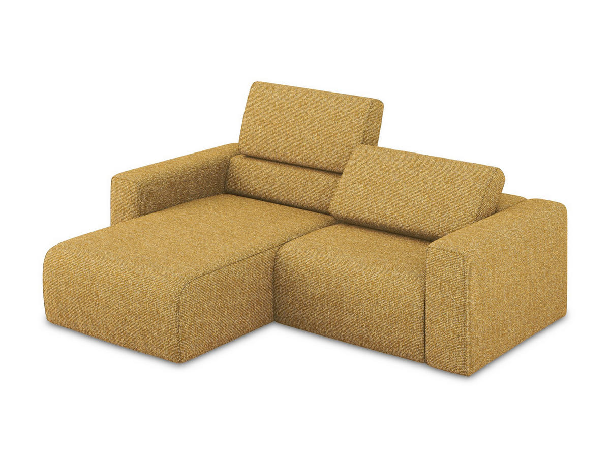 ECKSOFA Links Strukturstoff Stoff Gelb - Currygelb/Gelb, Kunststoff/Textil (167/224cm) - Makamii