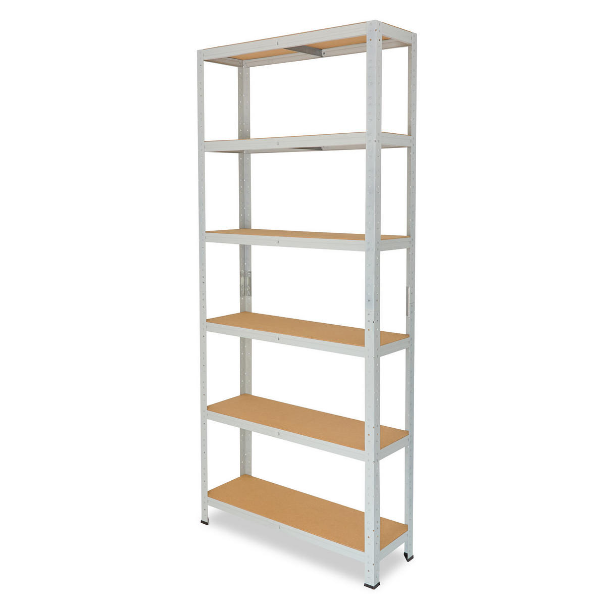 SCHWERLASTREGAL OFFICE 200x75x60 cm in lichtgrau mit 6 Böden und 145 kg Traglast pro Boden - Hellgrau, Metall (75/200/60cm) - shelfplaza