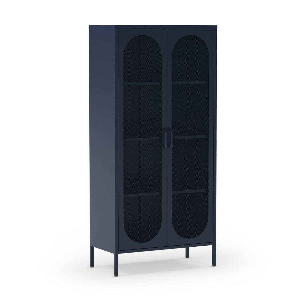METALLVITRINE mit 2 Türen, Höhe 170 cm - Zio - Mitternachtsblau - Dunkelblau, Metall (80/170/40cm) - Drawer