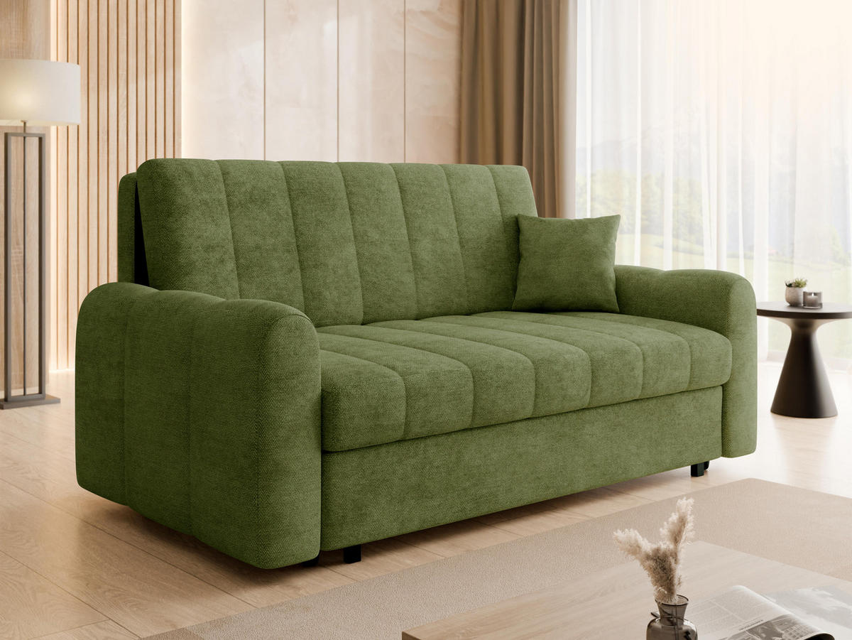 SCHLAFSOFA Viva Moon IV - Schwarz/Grün, Holz/Metall (188/85/98cm) - MIRJAN24