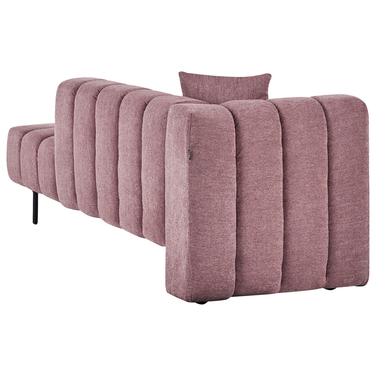 CHAISELONGUE-LINKSSEITIGE Stoff Rosa Lannils - Pink/Schwarz, Textil (173/73/79cm) - Beliani